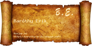 Baróthy Erik névjegykártya