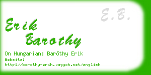 erik barothy business card